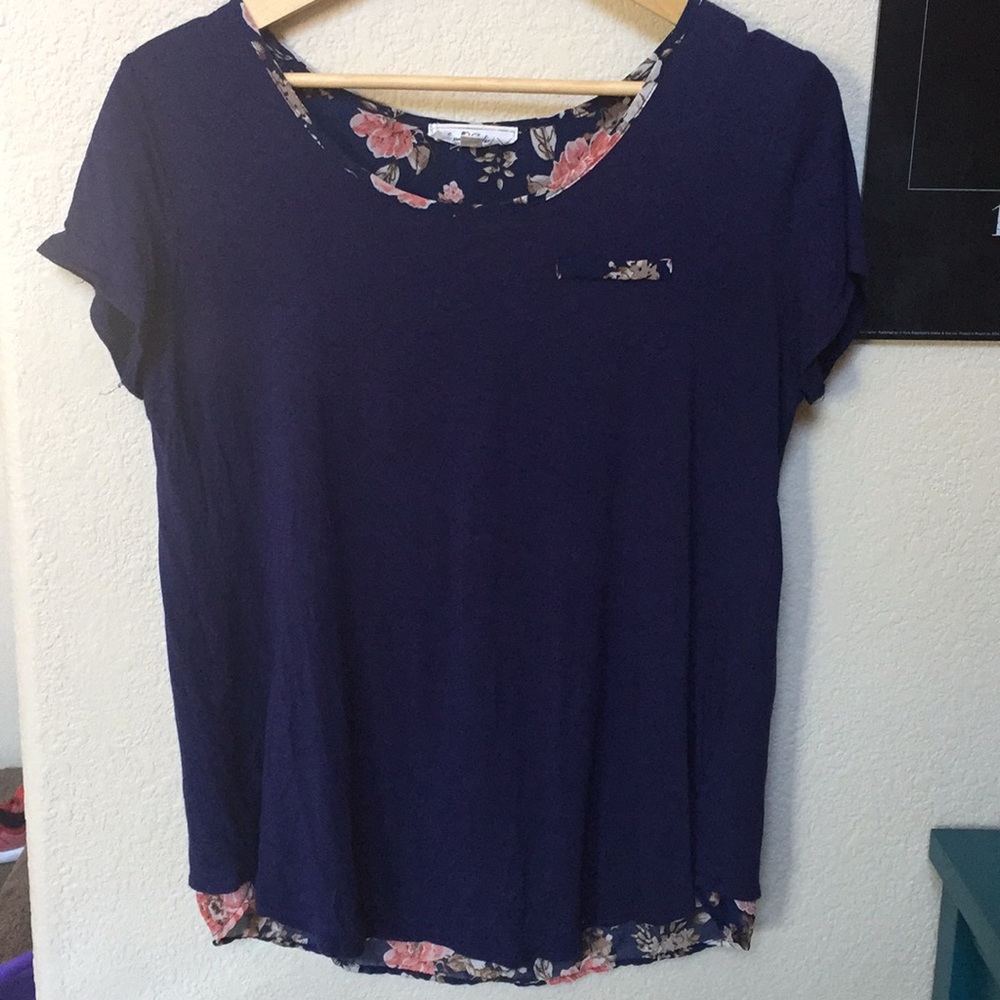 Love Delirious Maternity Navy short sleeve top